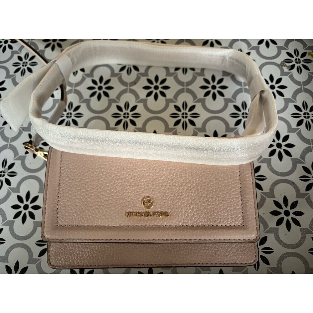 Nwt Michael Kors Jet Set Small Pebbled Leather Smartphone Convertible Crossbody